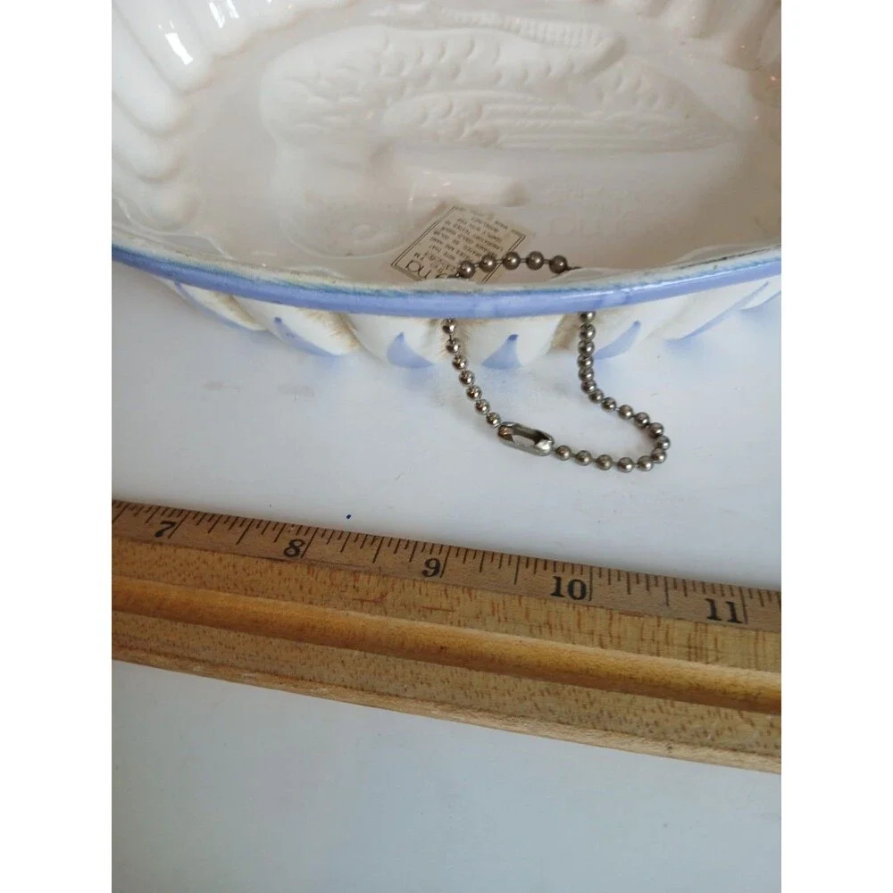 Sigma Tastesetter Goose Pottery Baking Mold Wall Decor Blue White Ceramic Jello